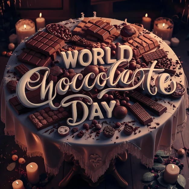 Happy World Chocolate Day Vector Illustration Digital Graphic Art for Celebration