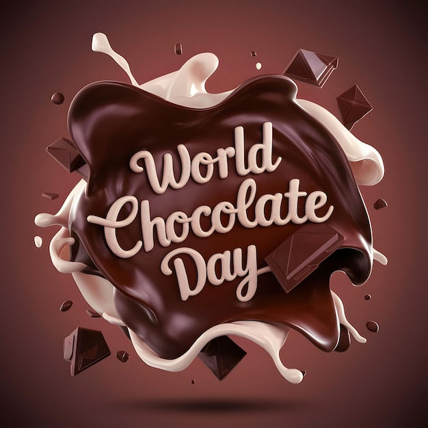 Happy World Chocolate Day Vector Illustration Digital Graphic Art for Celebration