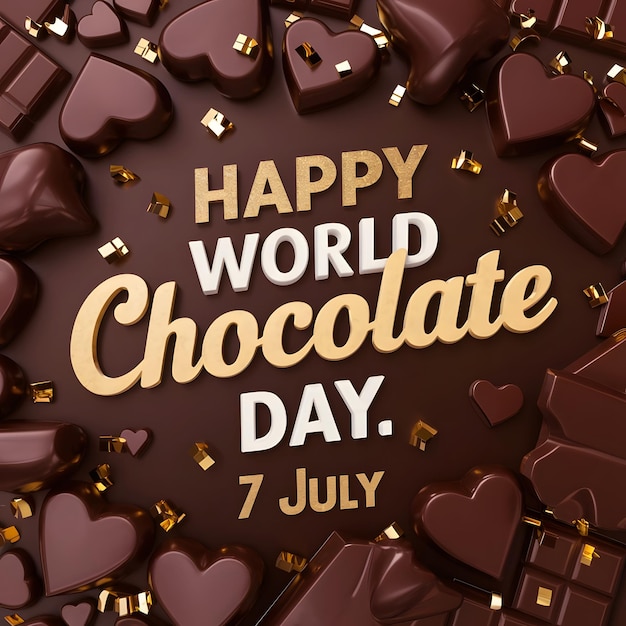 Happy World Chocolate Day Vector Illustration Digital Graphic Art for Celebration