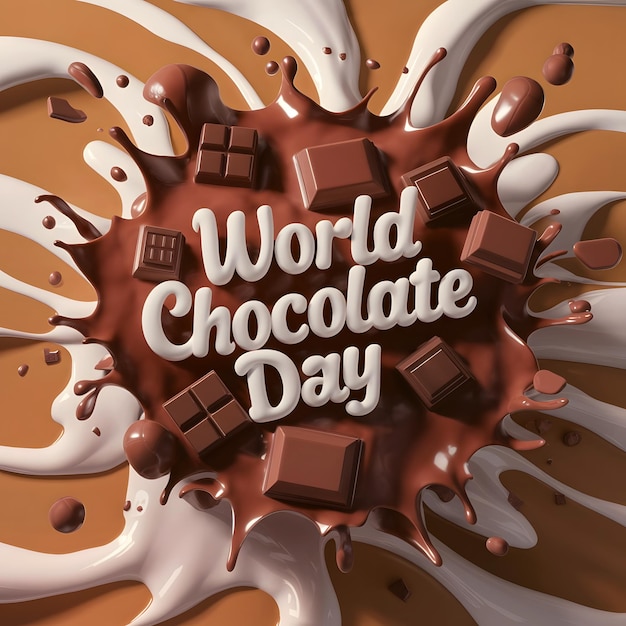 Happy World Chocolate Day Vector Illustration Digital Graphic Art for Celebration