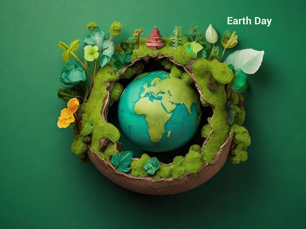 Happy world earth day poster or banner background