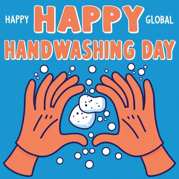 Photo happy world handwashing hands poster