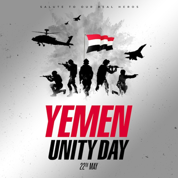 Happy Yemen Unity Day 22 May Illustration