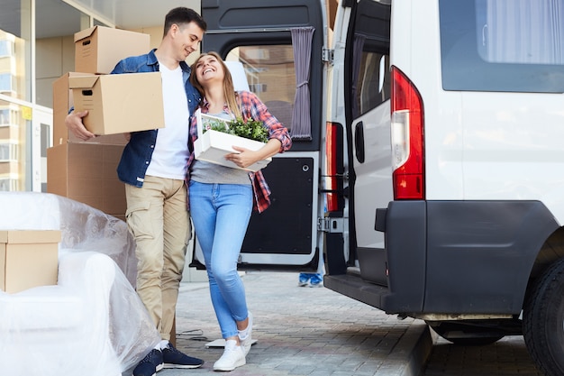 Happy Young Couple Moving House