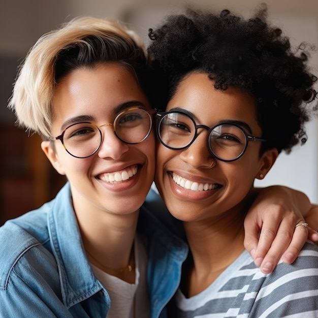 Happy Young Lesbian Couple Portrait