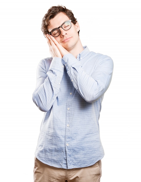 Happy young man resting