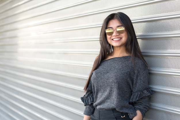 Happy young woman smiling portrait