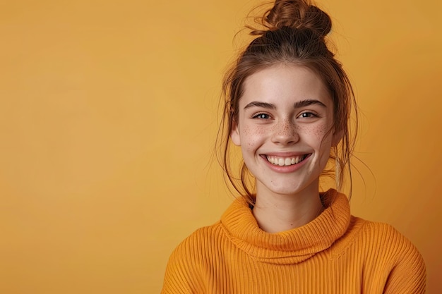 Photo happy young woman smiling