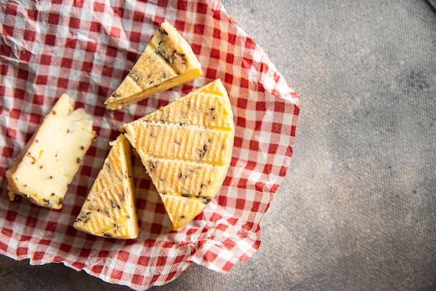 hard cheese spices fresh healthy meal food snack on the table copy space food background