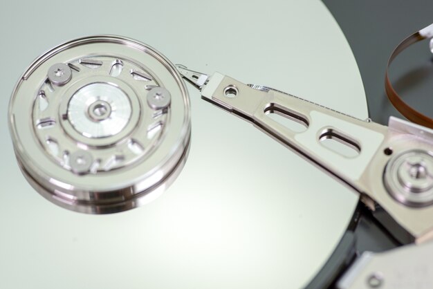  Hard disk drive inside. Data safety concept. Description