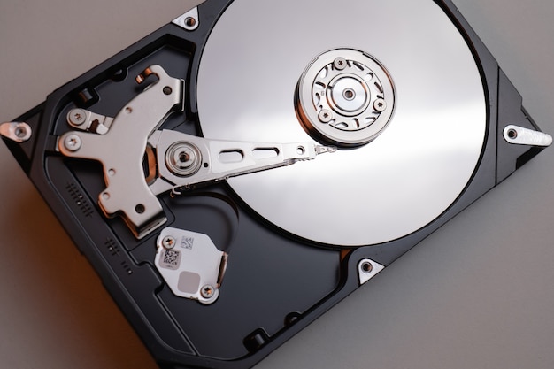 Hard disk that has been opened for repair