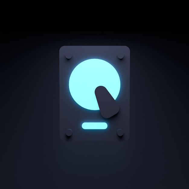 Hard drive icon 3d render illustration