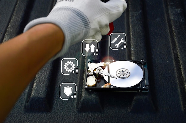 Hard drive is an important storage device concept of data protection with security