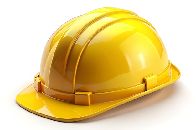 Hard hat isolated on white background with copy space Yellow helmet for labor day concept