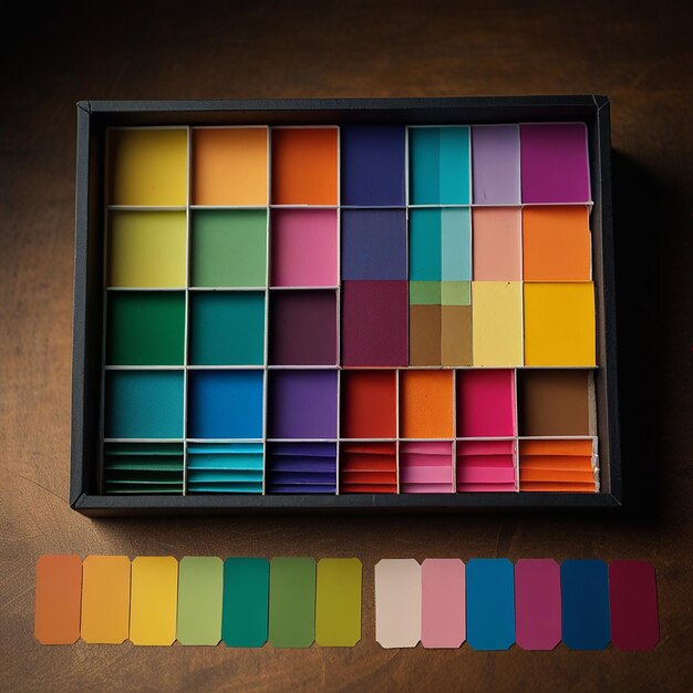 Photo harmonious blend colors in the box colorpalette