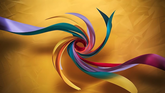 A harmonious blend of colors in a dynamic 3D abstract