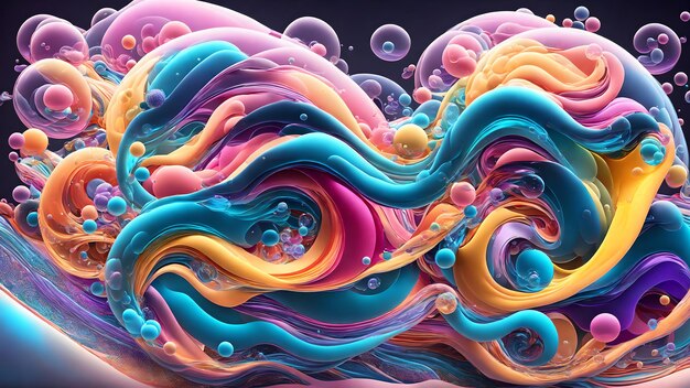 Harmonious Bubble Flow background shadow 3d wallpaper