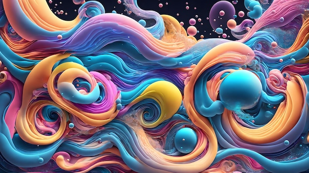 Harmonious Bubble Flow background shadow 3d wallpaper