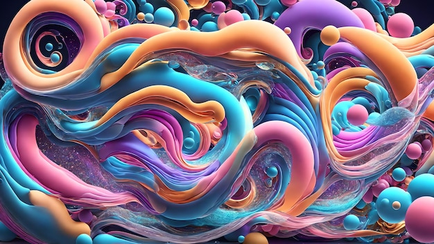 Harmonious Bubble Flow background shadow 3d wallpaper