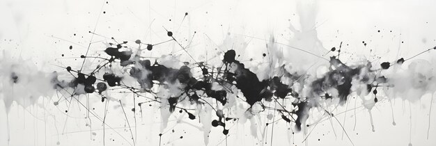 Harmonious Chaos A Black and White Abstract Art Exploration Of Quantum Particle Behavior