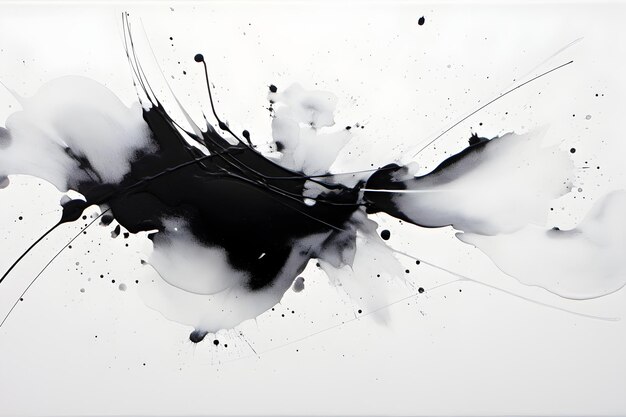 Harmonious Chaos A Black and White Abstract Art Exploration Of Quantum Particle Behavior