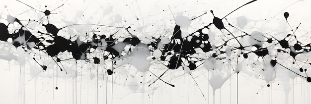 Harmonious Chaos A Black and White Abstract Art Exploration Of Quantum Particle Behavior