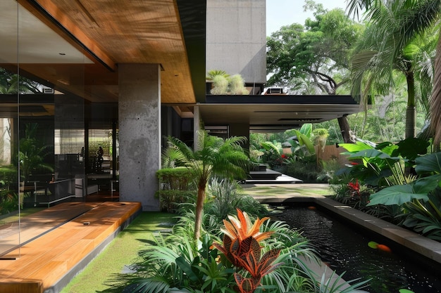 Harmonious Design of Modern House in Lush Tropical Setting with Natural Beauty Emphasis