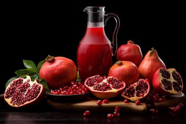 Harmony of Freshness Pomegranates and Juice