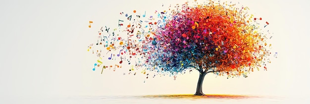 Harmony of nature and music a vibrant musical tree