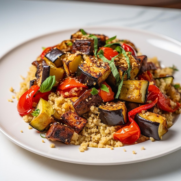 Harmony on a Plate Roasted Vegetables with Quinoa and Tofu