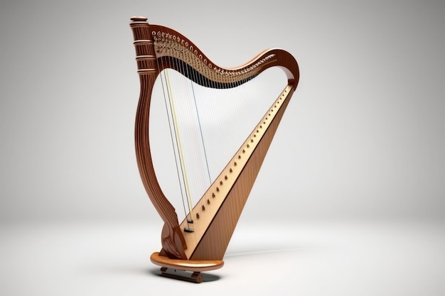 Harp in the interior of the concert hall Created with generative the AI technology