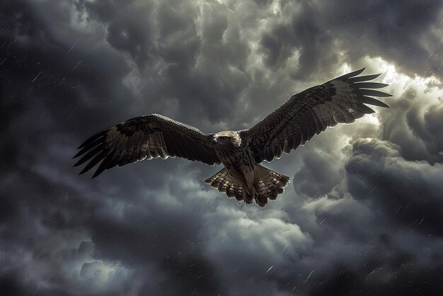 Photo harpy stormy fierce mythical dangerous intense sky