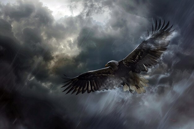 Photo harpy stormy fierce mythical dangerous intense sky