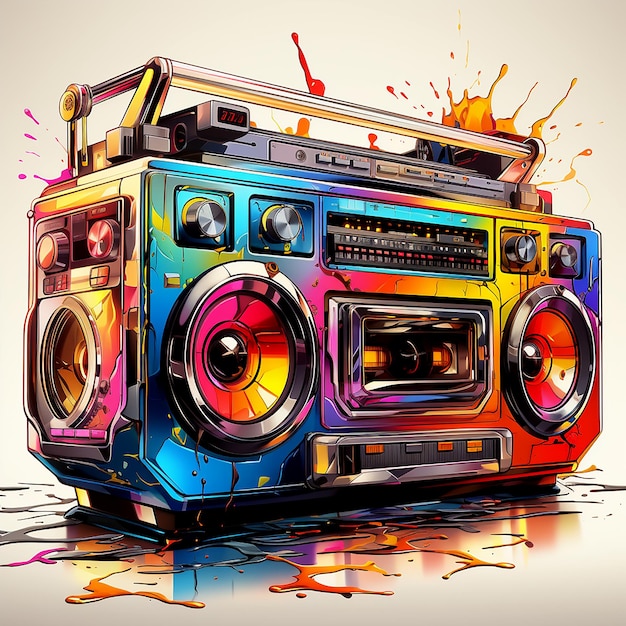 harsha3845 A retrostyle boombox with colorful cassette tapes 4d8967ec576f4212aab4342e4bf4c17b 3