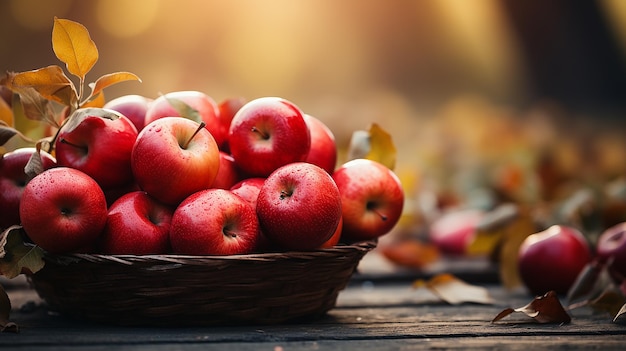 Harvest Delight Autumn Apples in the Basket on a Cozy Day