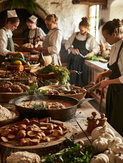 Photo harvest feast preparation