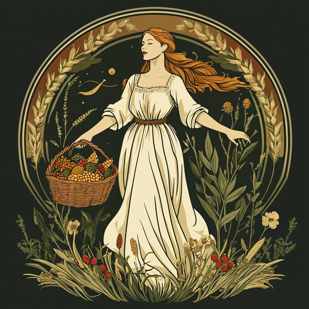 Harvest Goddess Virgo and the Fruits of the Earth