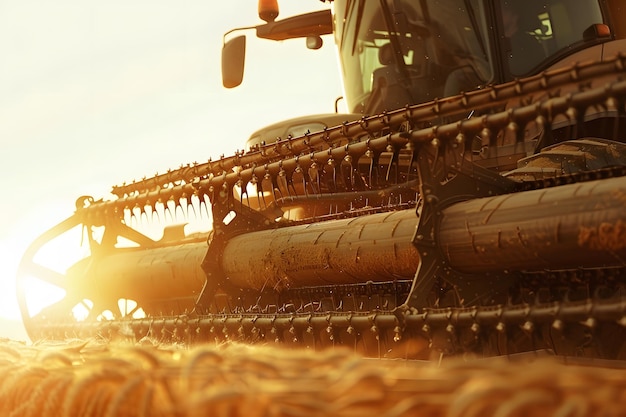 Photo harvester in action efficient crop harvesting and agricultural operations for maximum yield