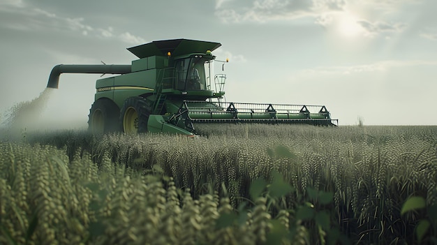 Photo harvester in action efficient crop harvesting and agricultural operations