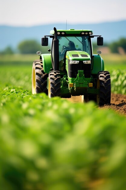 Harvesting in the Green A Tractor Journey through the Soybean Field