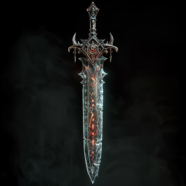 Photo has draconic patterns along the blade with mysterious glowing symbols and a draconic aura4