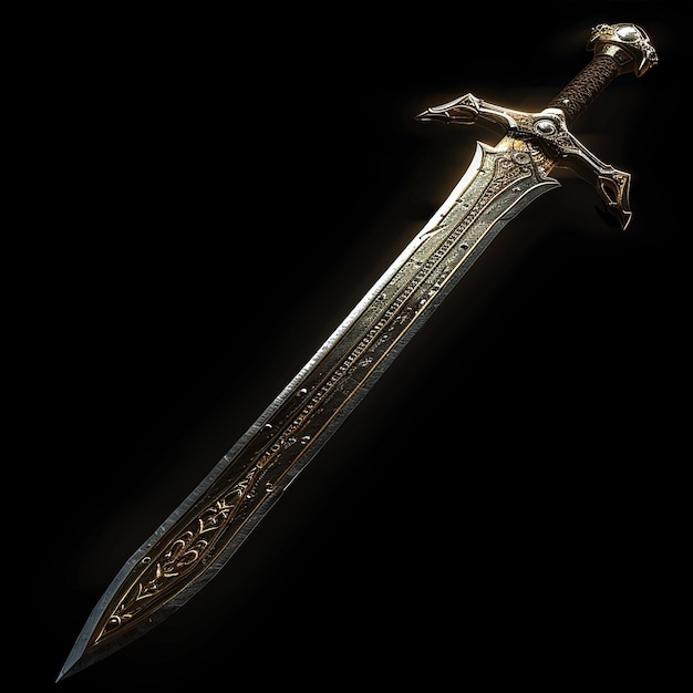 Photo has draconic patterns along the blade with mysterious glowing symbols and a draconic aura4