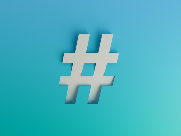 Hashtag Social Media Simple Minimal Modern Corporate Gradient 3D Illustration Background