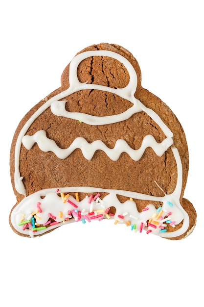 Hat shaped gingerbread isolated