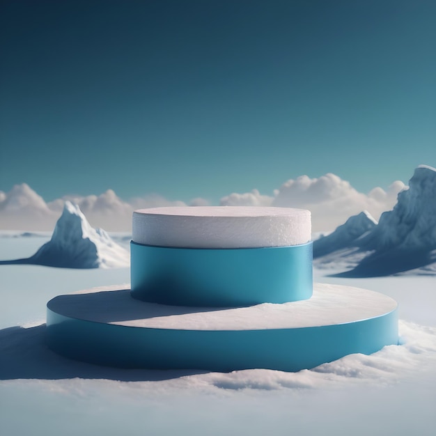 a hat sits on top of a ice covered table