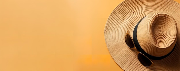 hat and sunglasses travel vacation concept