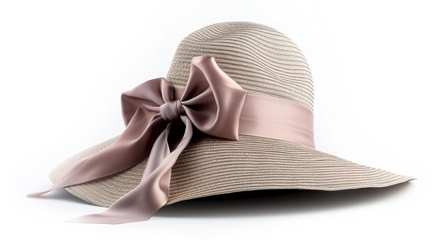 Photo a hat with a pink bow and a brown ribbon