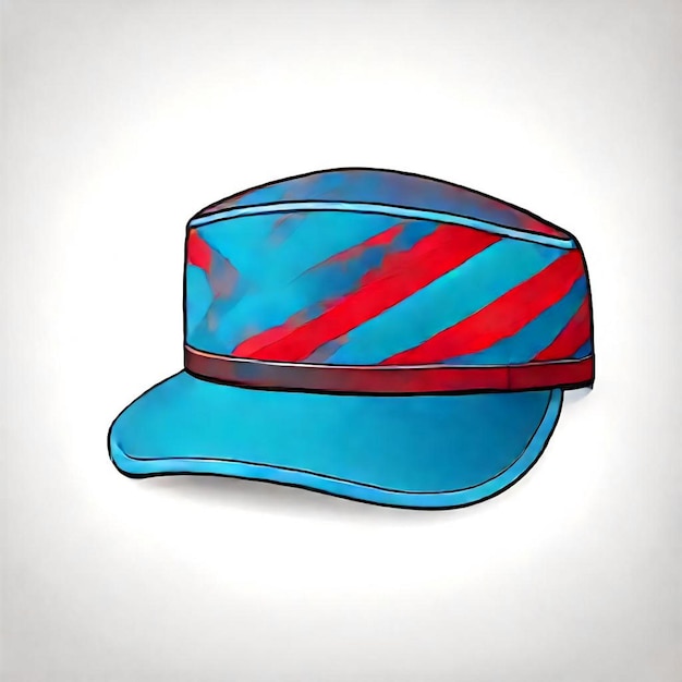 Photo a hat with a red stripe and blue cap that says  the cap