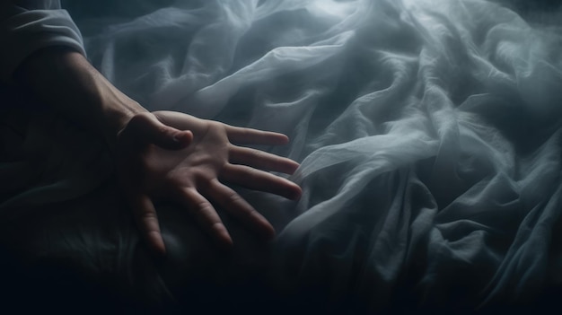 Haunted Hand on bed HD 8K wallpaper Stock Photographic Image