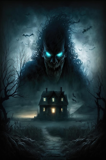 Haunted house dark and scary house